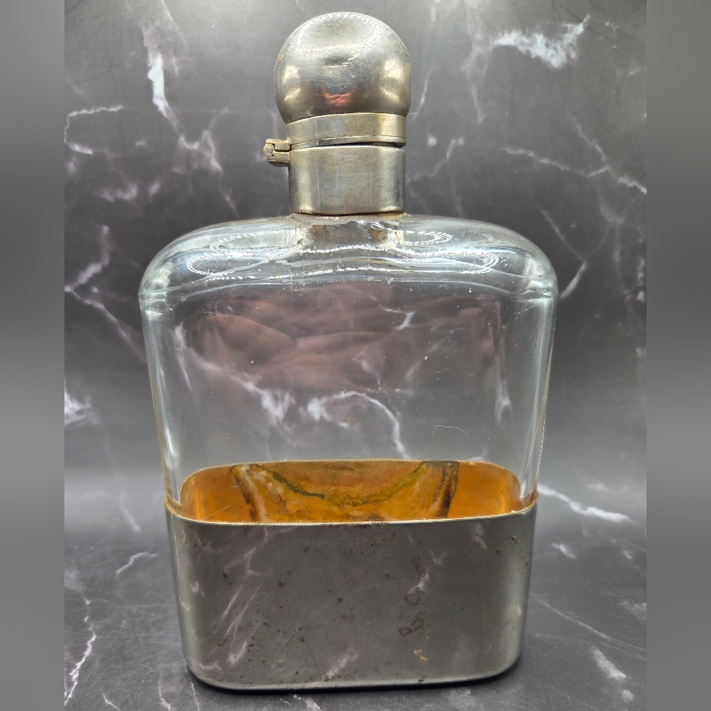 Large Antique CF Rumpp And Sons Flask Germany 16 Oz  Hinged Railroad Flask Olrys